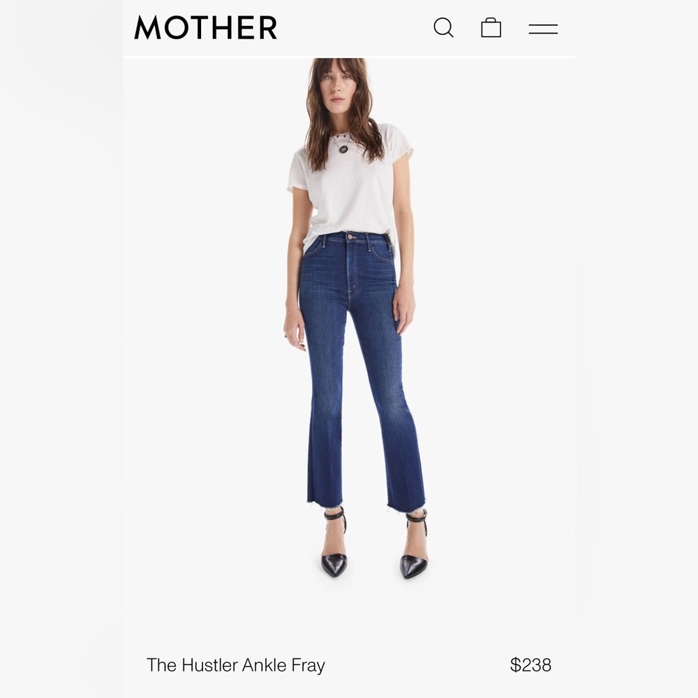 MOTHER the hustler ankle fray jeans in dark illusions wash